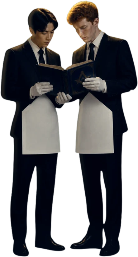 Dois Aprendizes lendo juntos o Manual do Aprendiz